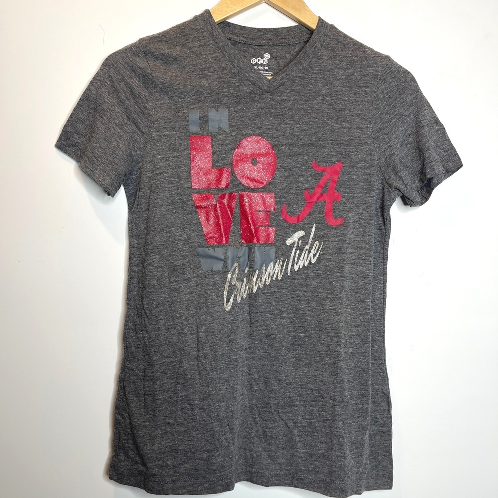 Crimson Tide Alabama‎ Gray Red V Neck T Shirt